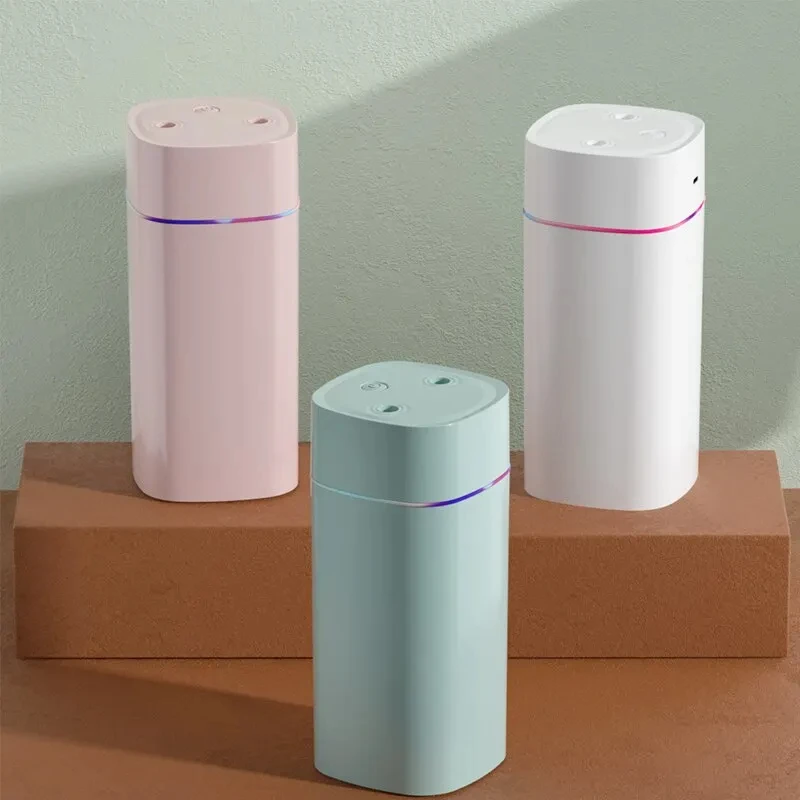 Creative Dual Nozzle Humidifier Desktop Home Bedroom Car Aromatherapy Silent Oil Diffuser Usb 7 Color Ambient Light