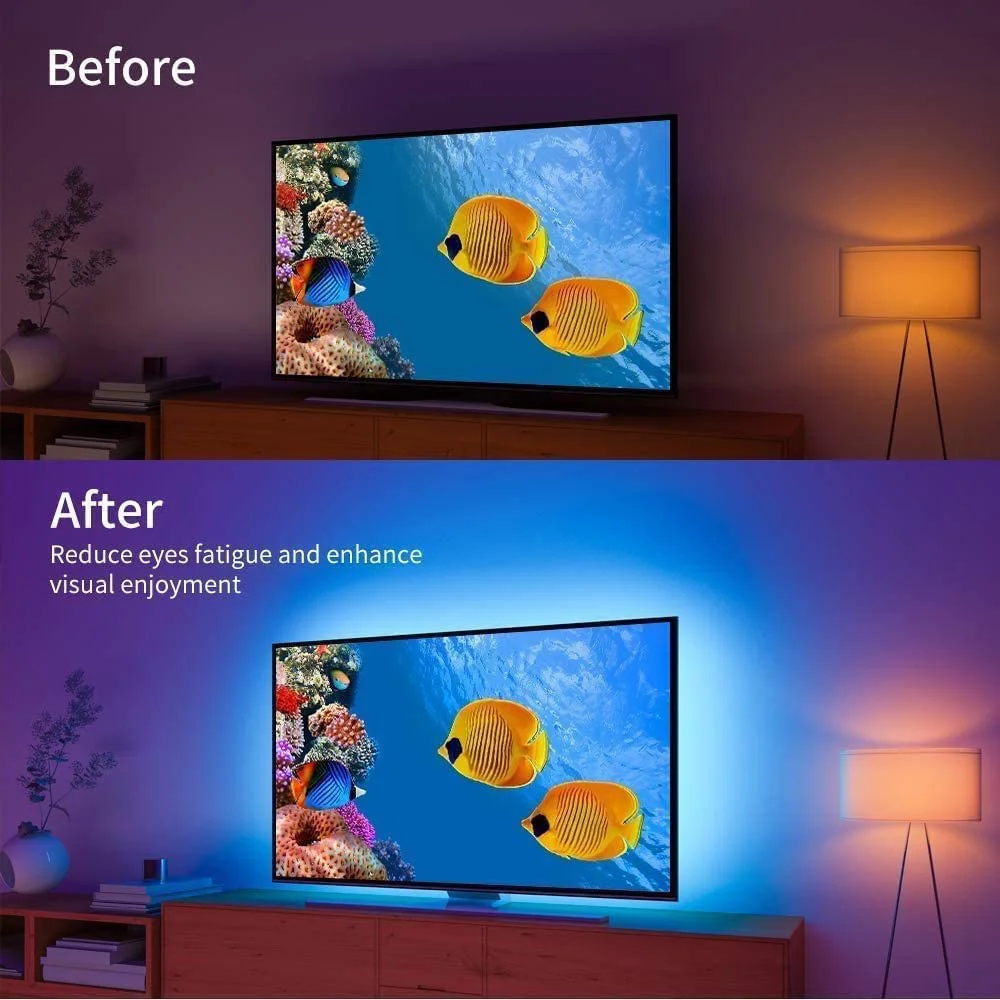 Luci LED USB 5V per TV con controllo APP Nastro flessibile a nastro RGB5050 30 led/m TV Retroilluminazione a LED Camera da letto Decor Illuminazione