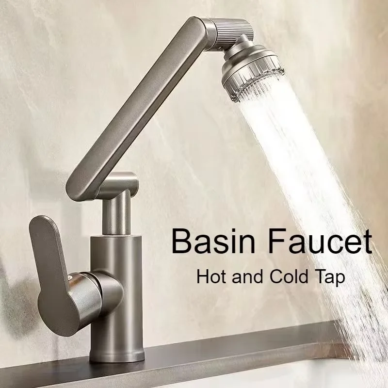 Grifo para lavabo de baño, grifo de ducha para el hogar, grifo giratorio Universal para caliente y frío, accesorios de baño simples y modernos