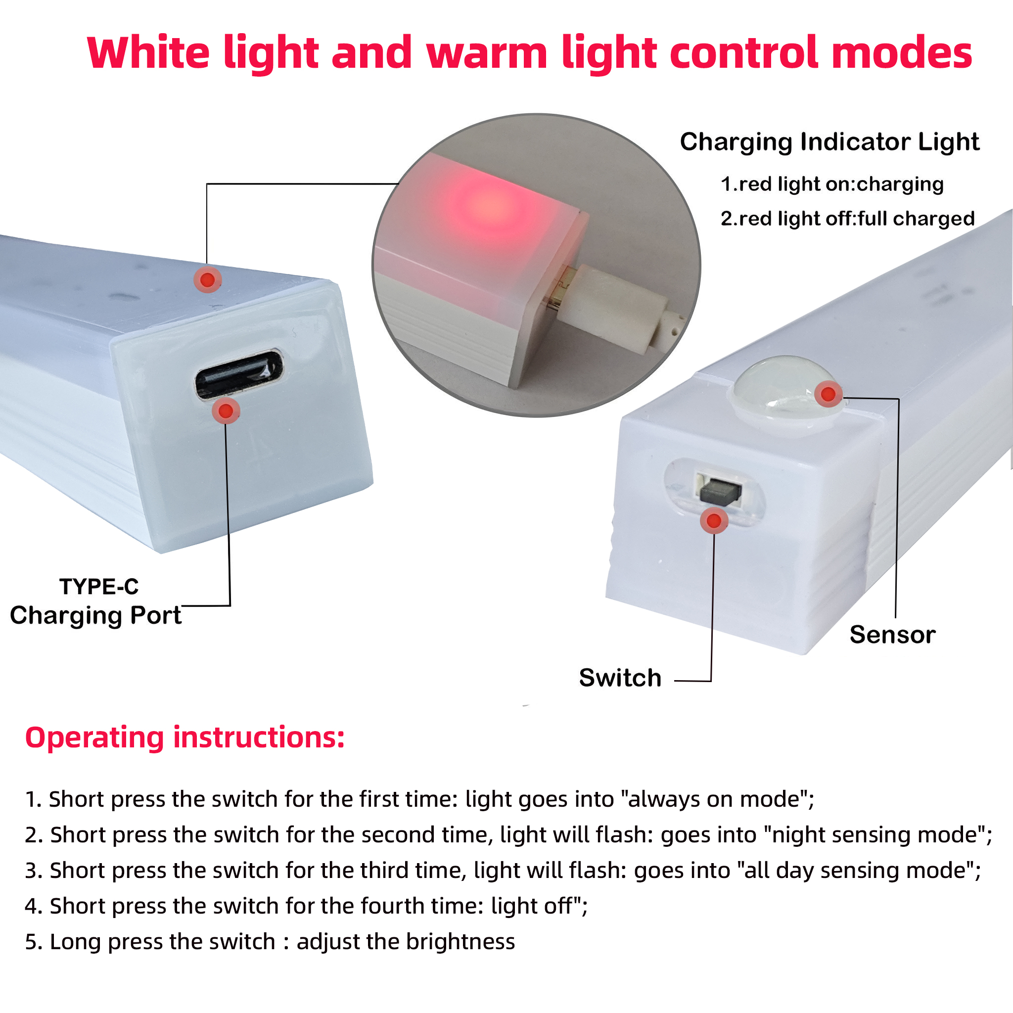 Wireless LED Night Lights Motion Sensor Lights Closet Kitchen Night Lights Bedroom Detector Light Cabinet Staircase Backlit