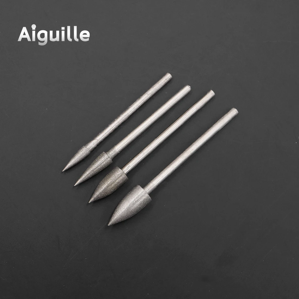 10 Chiếc 400 #2.35Mm 1-6Mm Kim Cương Xay Burr Ngọc Đánh Bóng Kim Cương Bit Răng Bit kim Cương Xay Điểm