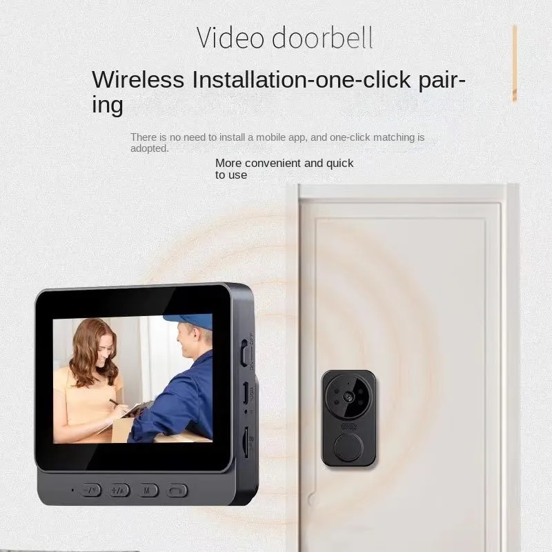 Timbre de vídeo inalámbrico a prueba de agua 1080P, pantalla IPS de 4,3 pulgadas, intercomunicador bidireccional infrarrojo para apartamento familiar, timbre de visión nocturna