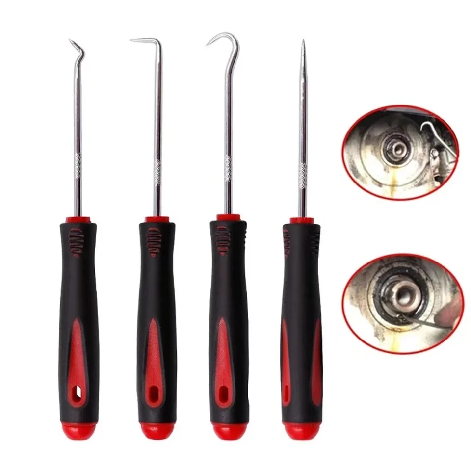 4PCS รถยนต์ซีลน้ํามันไขควงชุด O-Ring Seal ปะเก็น PULLER Remover Pick Hooks เครื่องมือทนทาน