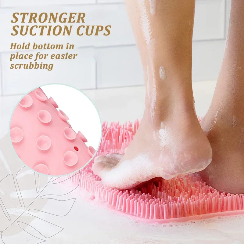 Exfoliating นวดอาบน้ํา Scraper ห้องน้ํา Non-SLIP Bath MAT แปรงนวดหลังซิลิโคนล้างเท้าทําความสะอาดร่างกายชุดว่ายน้ําเครื่องมือ