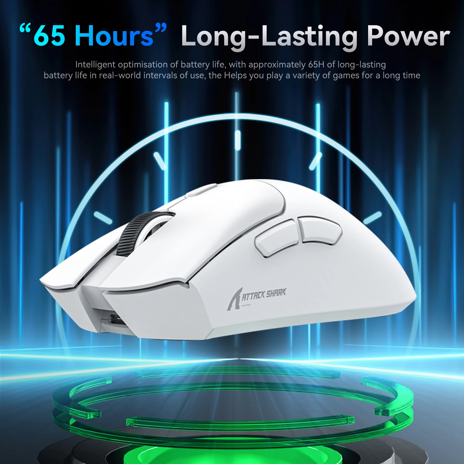 Attack Shark R1 Mouse Wireless Bluetooth Gaming Mouse PAW3311 sensore, tasso di ritorno 1000Hz, Tri-mode, ergonomico, ricaricabile