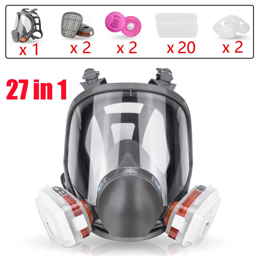 Anti-FOG 6800 หน้ากากแก๊สอุตสาหกรรมจิตรกรรม Spraying Respirator ความปลอดภัยทํางานกรองฝุ่น Full Face ฟอร์มาลดีไฮด์ป้องกัน