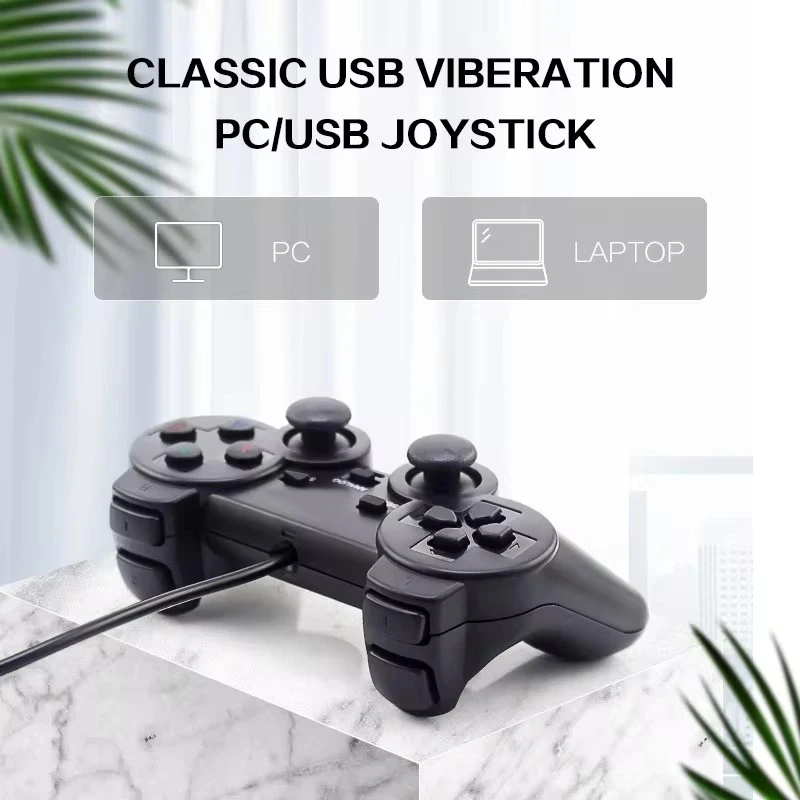 DATA FROG Vibration Joystick Wired USB PC Controller Für PC Computer Laptop Für WinXP/Win7/Win8/Win10 Für Vista Schwarz Gamepad