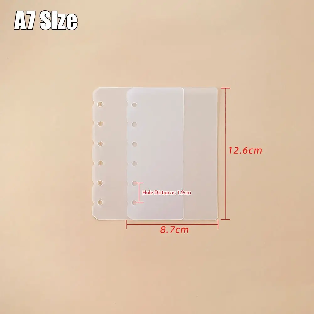 10Pcs A4 A5 A6 A7 Notebook Divider Stationery Accessories Transparent Inner Paper Separator PP Matte Binder Organizer Baffle