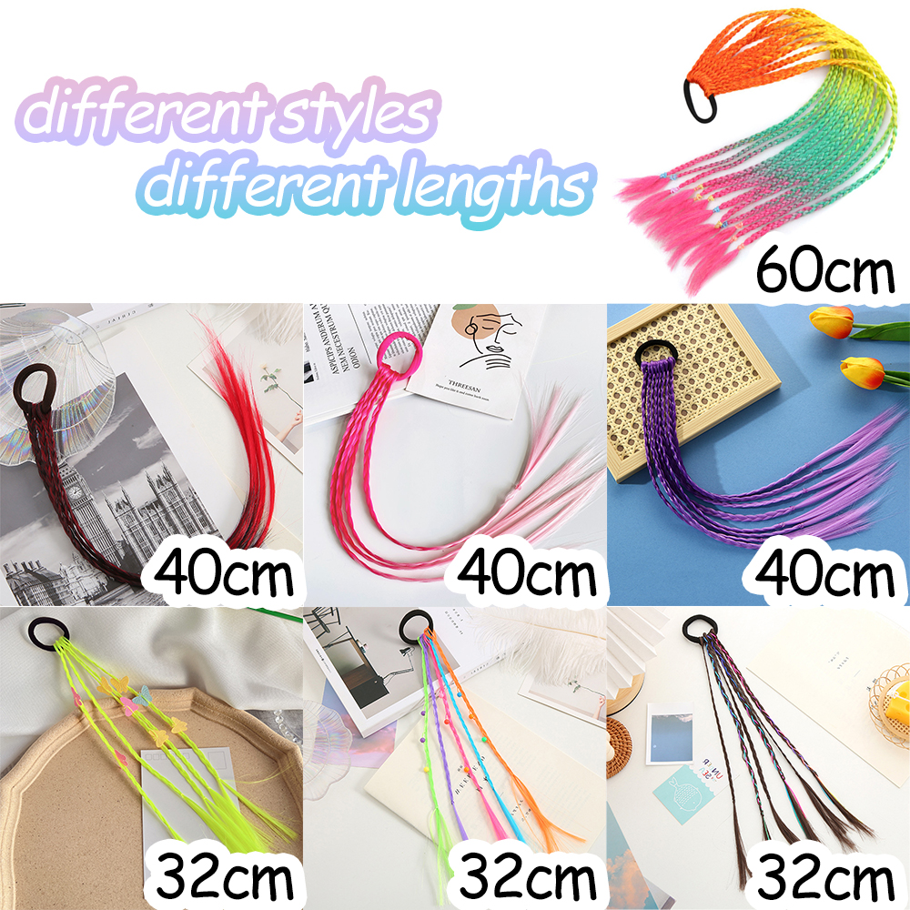 AZQUEEN Tổng Hợp 60CM Bẩn Áo Đuôi Ngựa Với Thun Gradient Màu Bện Pony Đuôi Tóc Cho Nữ