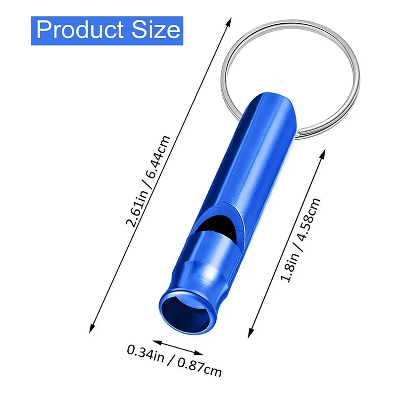Custom Logo 100Pcs Emergency Whistles Aluminum with Key Chain For Camping Hiking Hunting Sports and Emergency Situations