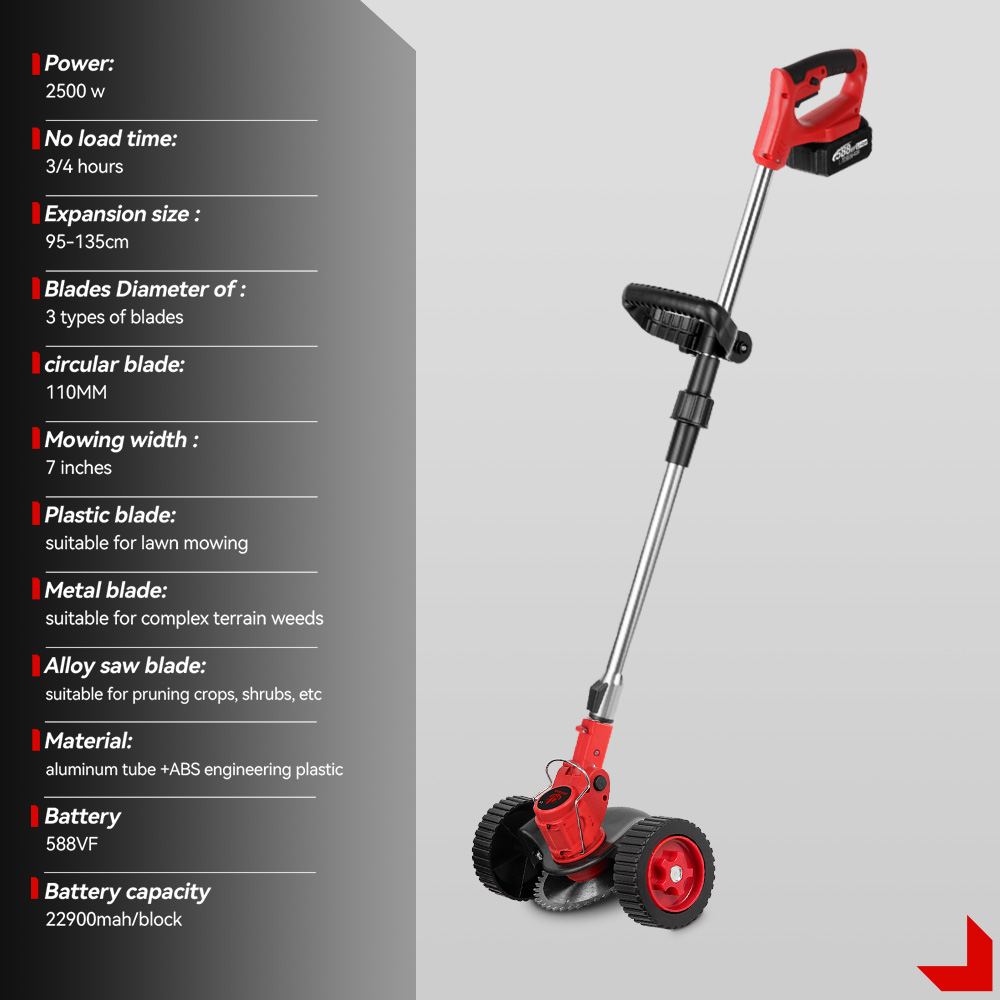 ONEVAN 2500W 20000RPM Tosaerba Elettrico Cordless Tagliaerba Pieghevole Regolabile Utensili Elettrici Da Giardino Per Makita18V Batteria