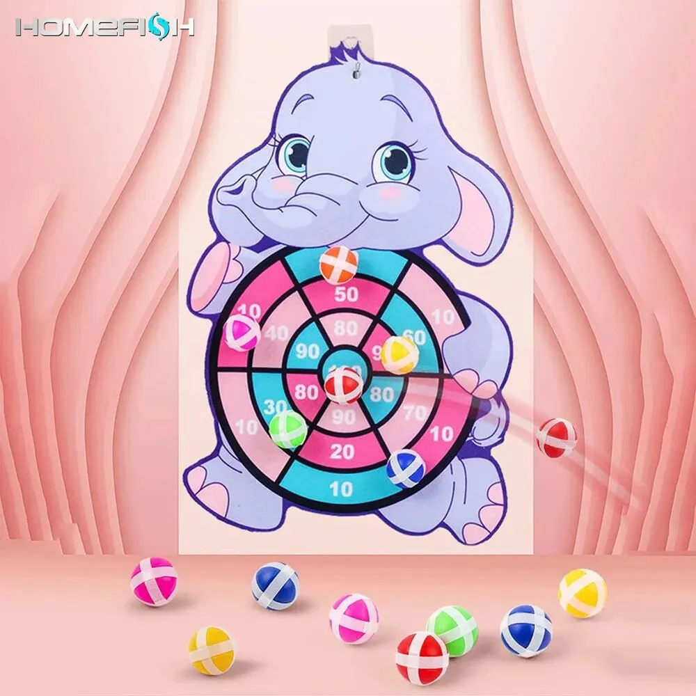 เด็ก Sticky Ball สัตว์ Dartboard ในร่มและกลางแจ้งกีฬาผู้เล่นหลายเกมการ์ตูนสัตว์ Dartboard ของเล่น