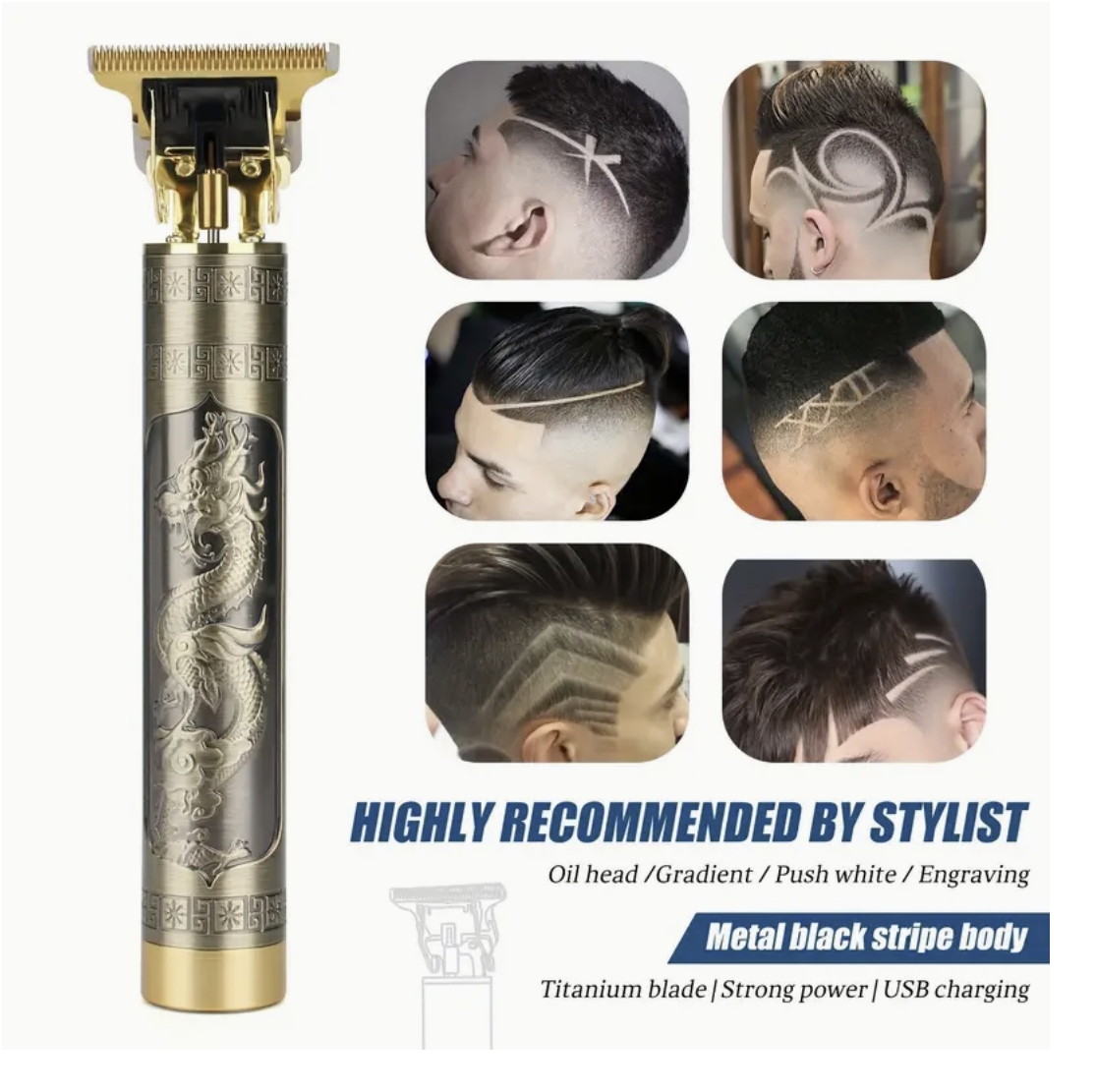 Vendita calda Vintage T9 Macchina per tagliare i capelli elettrica senza fili Tagliacapelli professionale da barbiere per uomo Tagliacapelli Rasoio Barba Accendino