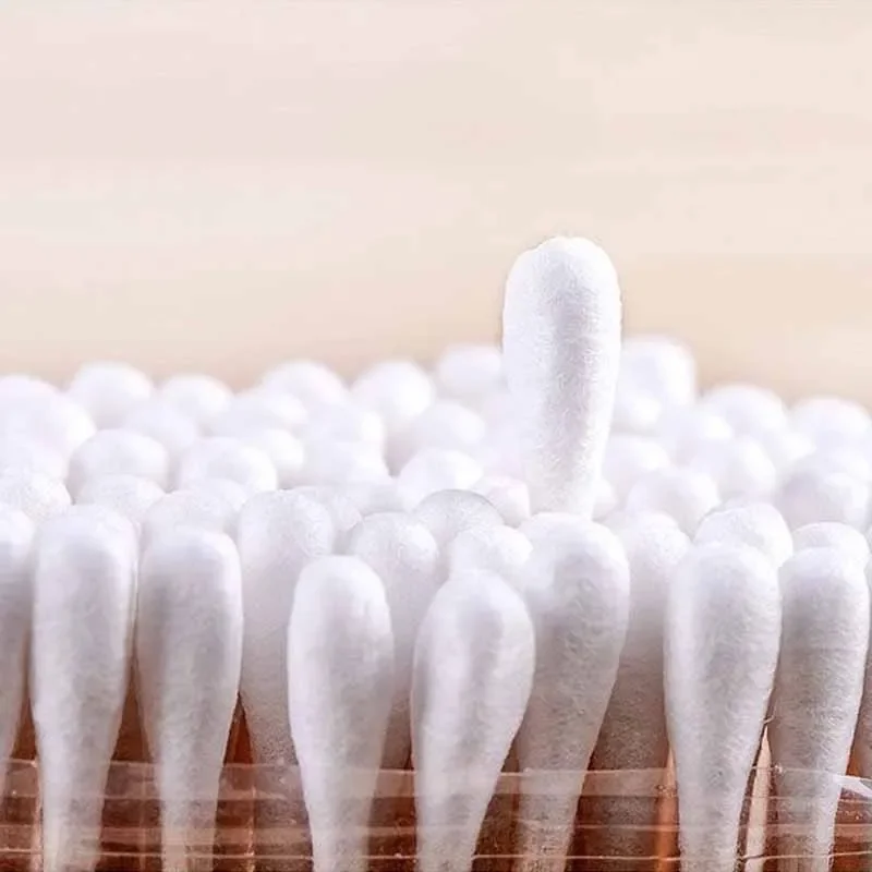 100pcs/Pack 5 Packs Cotton Swabs Double-ended Baby Disposable Cotton Swabs Ear Nose Cleaning Sticks Healthy Cleaning Tools