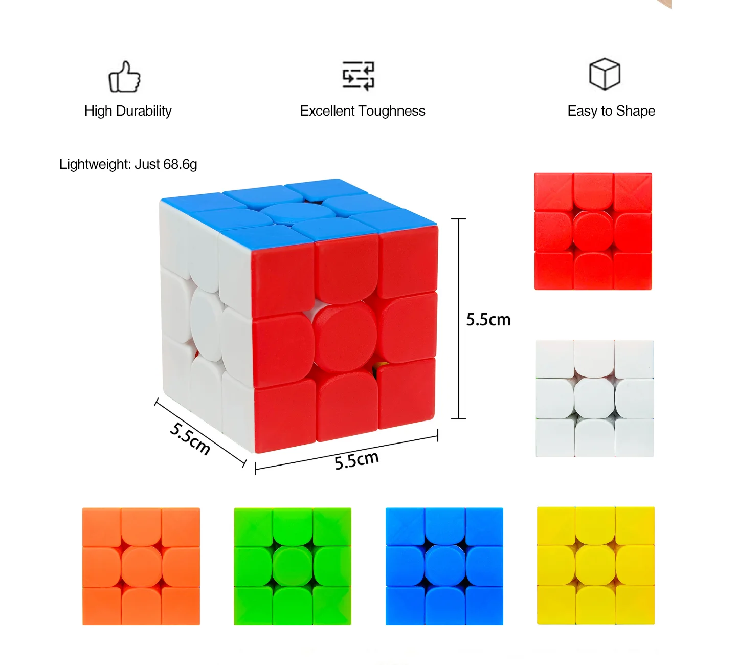 3x3 Speed Cube ปริศนามืออาชีพของเล่นเพื่อการศึกษาสมอง Teaser Magic Cube Smooth เปลี่ยนทนทานความเครียดบรรเทาของขวัญสําหรับเด็ก