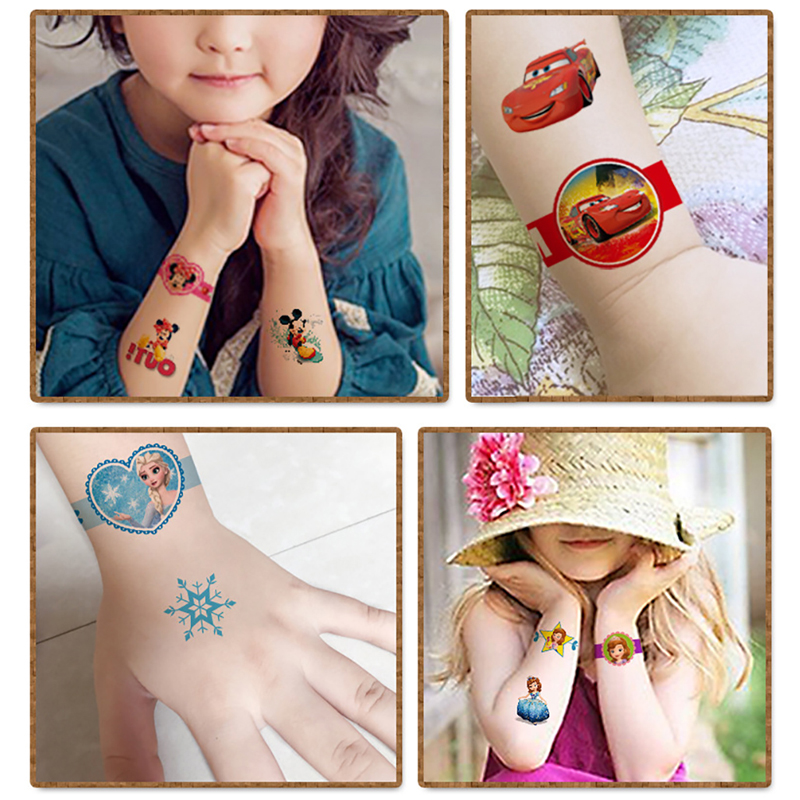 Disney Anime Frozen Mickey Mouse Sofia Child Temporary Body Art Tattoo Stickers Waterproof Transfer Printing Stickers Gift Box