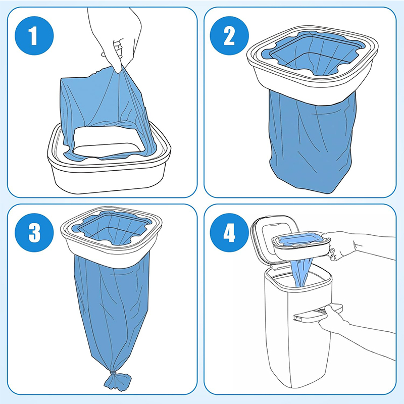 1/2/4/6/10 Stück Katzenstreu-Nachfüllbeutel, kompatibel mit Litter Genie Standard, Plus, XL+ und Style-Eimer, Müllbeutel-Ersatztasche