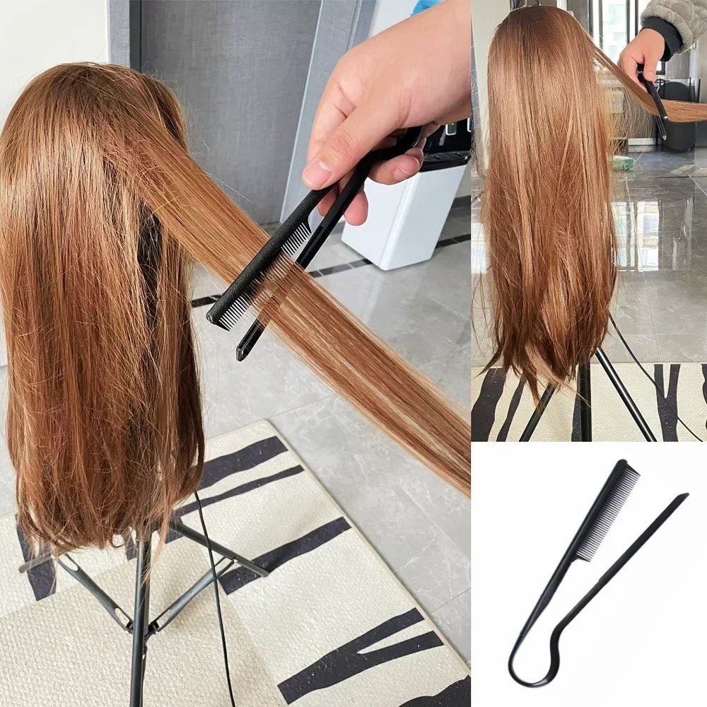 Styling dei capelli Pettine a V Pettine per rifinitura dei capelli disordinato Pettine per stecca per lisciare Strumento per capelli Clip per lisciare Parrucchiere Pettine con cucitura a V