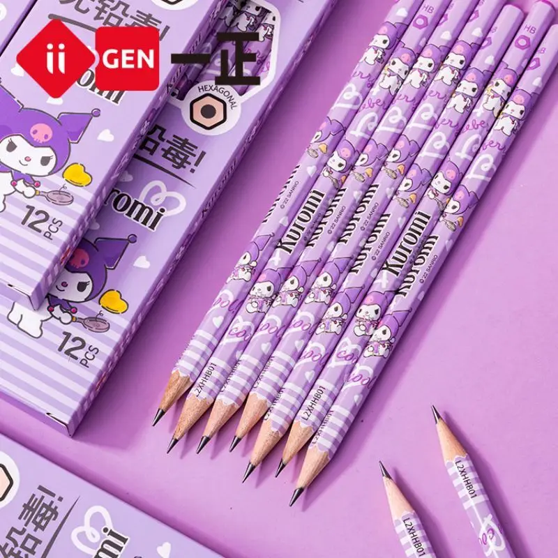 12 stücke Sanrio Serie Kuromi Sechseckigen Schreiben Bleistift Set Nette Student Bleistift Kreative Schreiben Bleistift Schule Student Schreibwaren