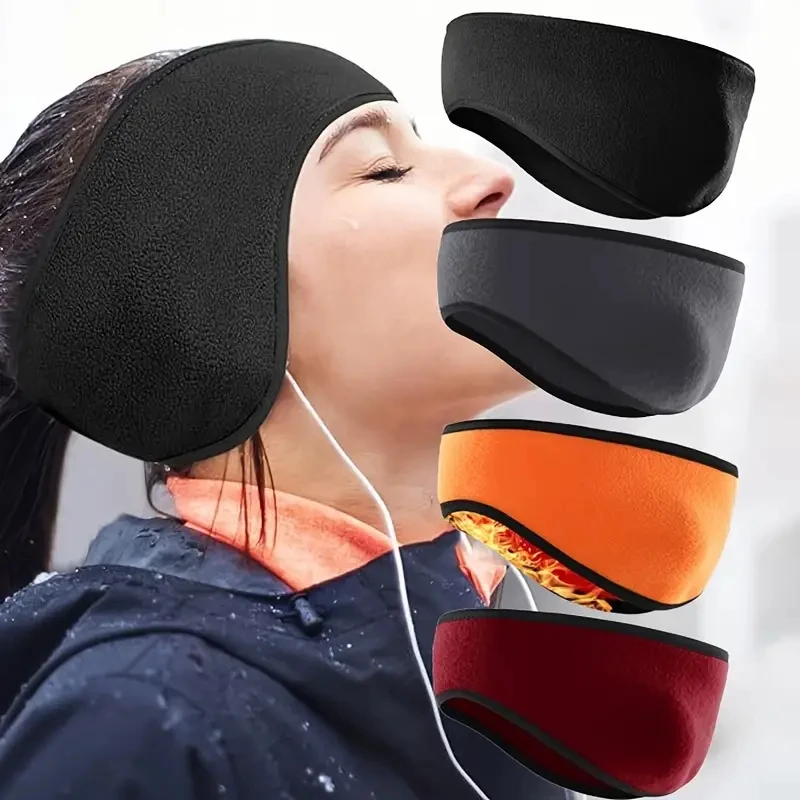 Orejeras cálidas, diadema de invierno, orejeras para hombres, calidez gruesa, correr, esquí, deportes al aire libre, diadema para la frente, ciclismo, a prueba de frío