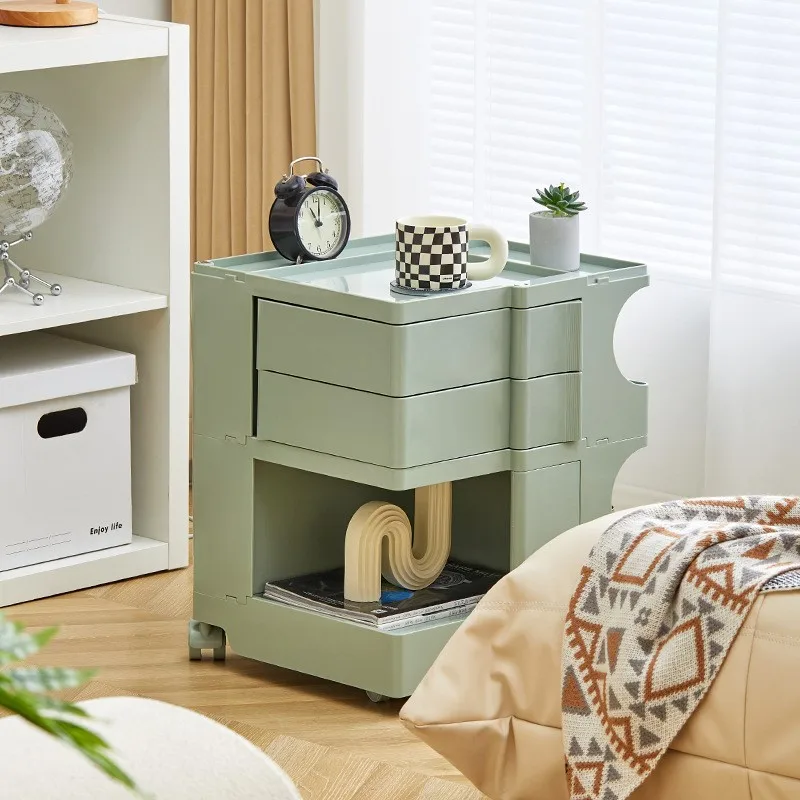 Warming Poppy Cabinet Storage Rotating Cabinet Makeup Cabinet Storage Bedside Table Snack Cabinet Multi Layer Storage Cabinet
