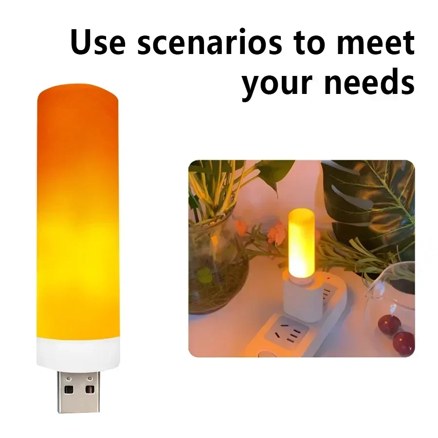 USB LED เปลวไฟแสงแบบไดนามิกเปลวไฟผล Fire หลอดไฟ USB บรรยากาศ LED ข้าวโพดหลอดไฟตกแต่งสวนโคมไฟริบหรี่