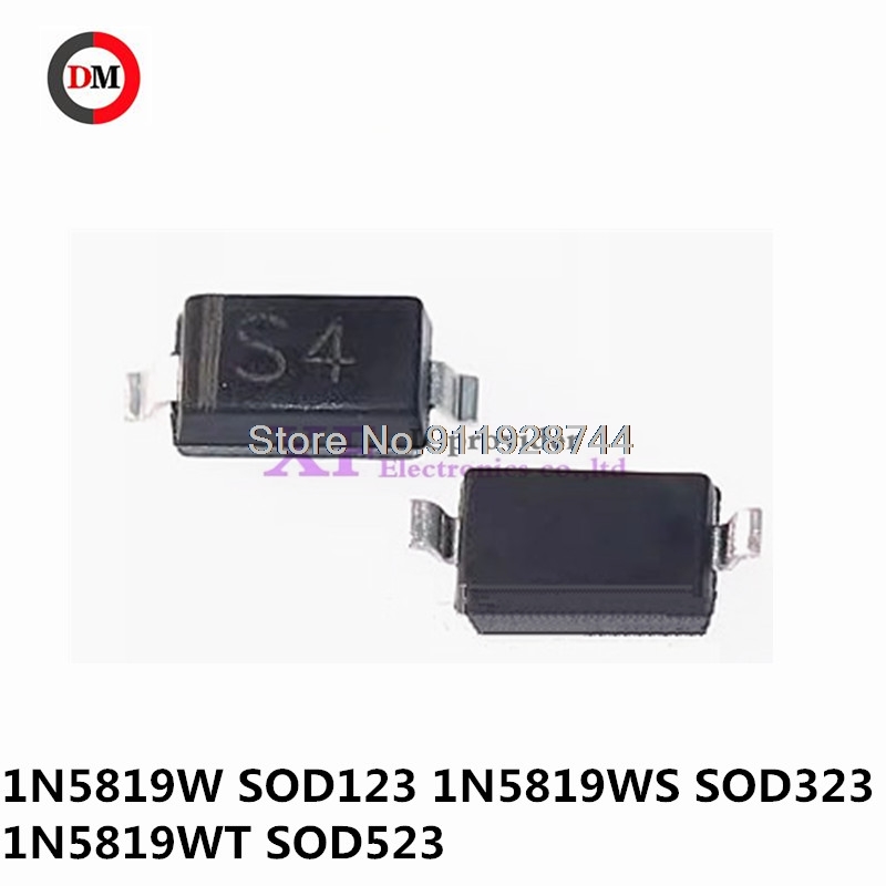 100pieces 1N5819 1N5819W SOD123 1N5819WS SOD323 1N5819WT SOD523 Screen  T4 S4 SMD Diodo