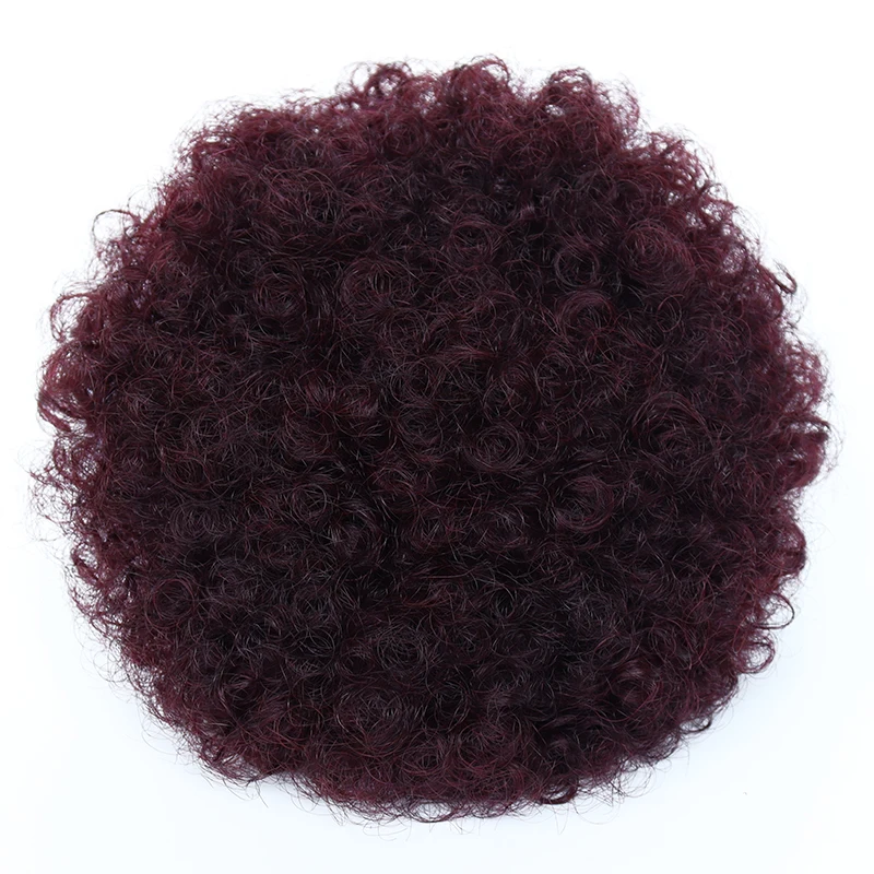 Afro Puff cordón cola de caballo cabello humano brasileño rizado cordón cola de caballo Afro Puff moño moño Accesorios