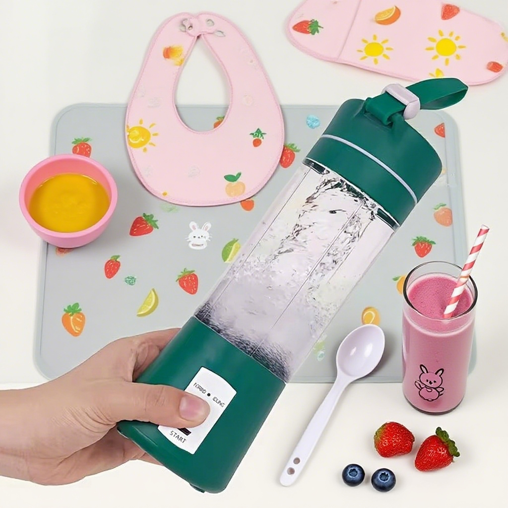 Liquidificador portátil de comida para bebê, mini liquidificador recarregável por USB para purê infantil caseiro, suco de frutas, fabricante de smoothie