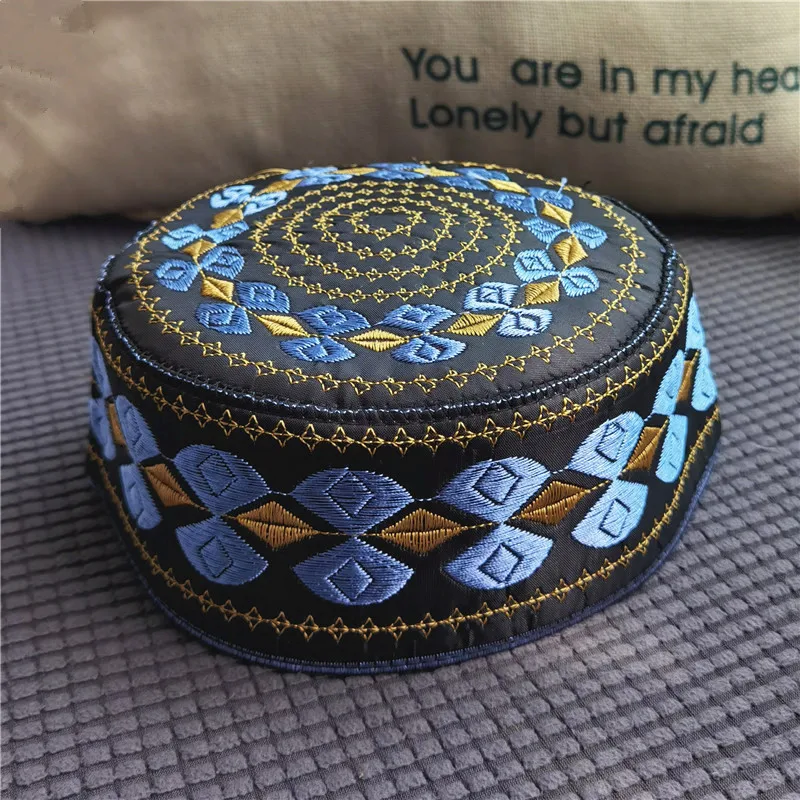 Mới Hồi Giáo Nam Cầu Nguyện Nón Cotton Thêu Giải Trí Ả Rập Hồi Giáo Nón Hồi Giáo Băng Đô Cài Tóc Turban Gọng Do Thái Nắp Nam Khăn Trùm Đầu Quần Áo