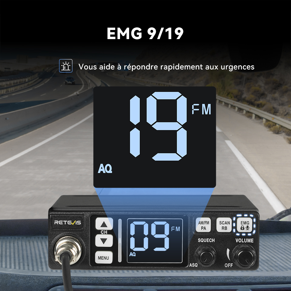 Retevis-Station de radio CB longue portée pour camionneurs, communication professionnelle, radio jambon mobile pour voiture CB, canal AM FM, 9/19 VOX, MB63