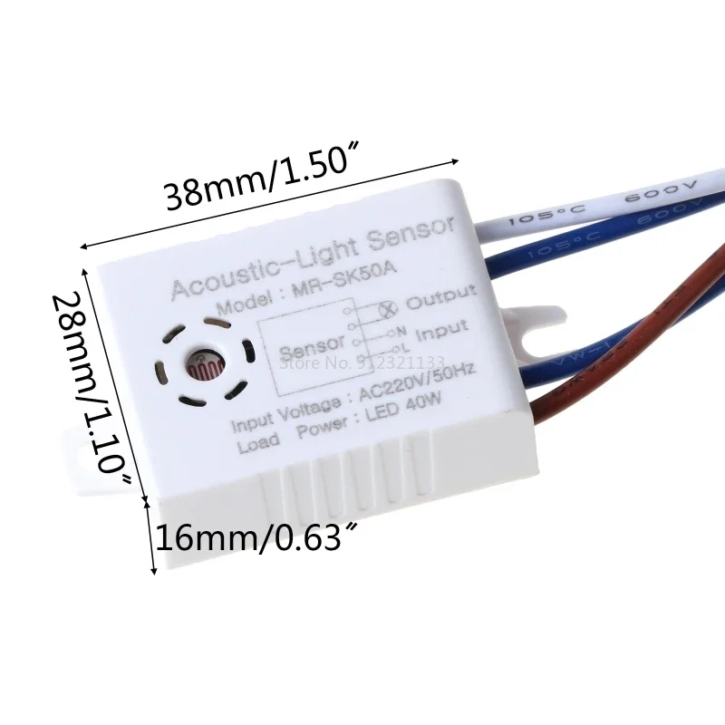 3 piezas Sensor de luz interruptor Detector sonido Sensor de voz inteligente encendido automático apagado Control de hogar inteligente para pasillo baño almacén escalera