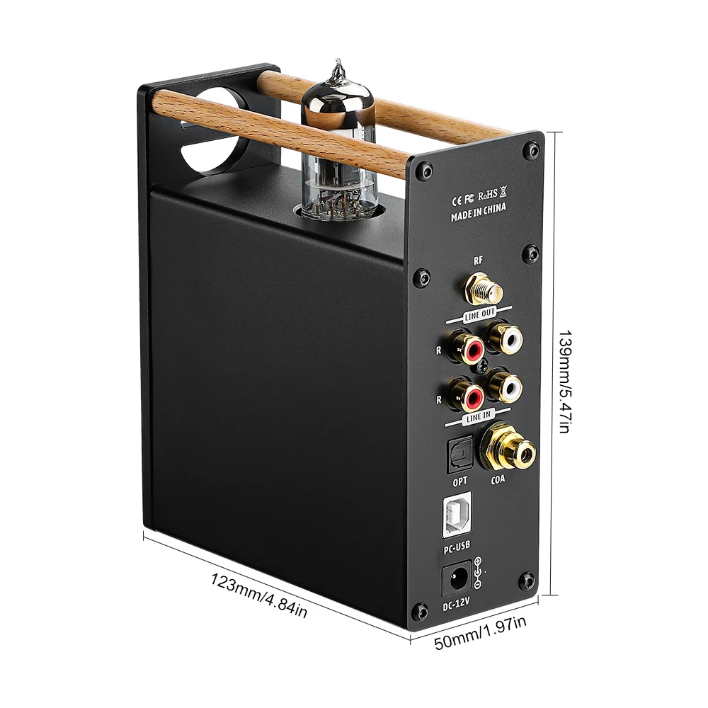 AIYIMA Audio T8 Tube Vacuum Premplifier Bluetooth Amplifier Headphone Amplifier HiFi Bluetooth Preamp Decoder DAC USB Optical
