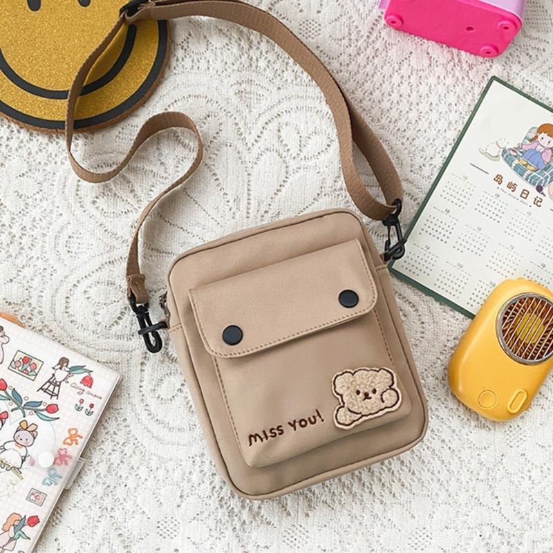 X7XC Tas Kurir Beruang Kartun Fashion untuk Wanita Tas Selempang Kecil Tas Bahu