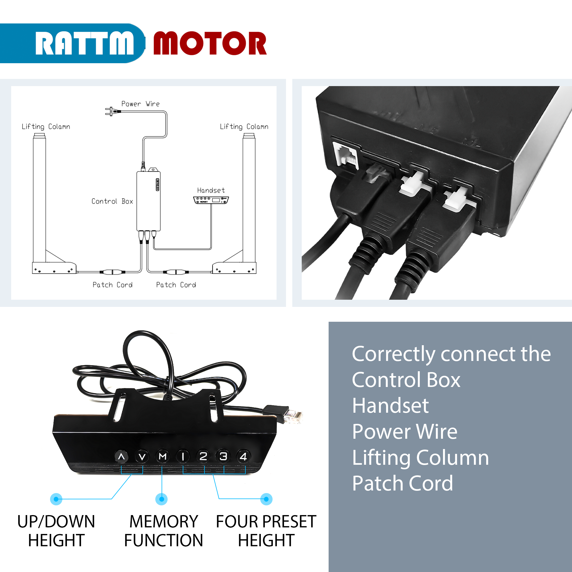 【Estoque da UE】MOTOR RATM Mesa de elevação elétrica com motor duplo de dois pés e altura ajustável, estrutura de mesa para sentar/parar, branco/preto