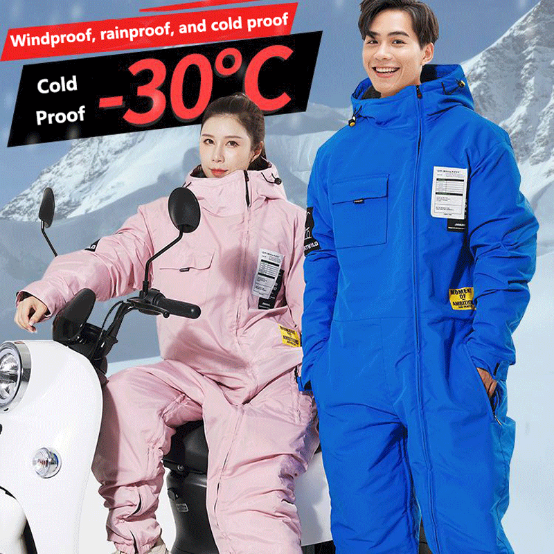 Traje de motociclismo a prueba de viento más terciopelo grueso de doble cara impermeable chaqueta de moto de nieve traje cálido de invierno para hombres y mujeres