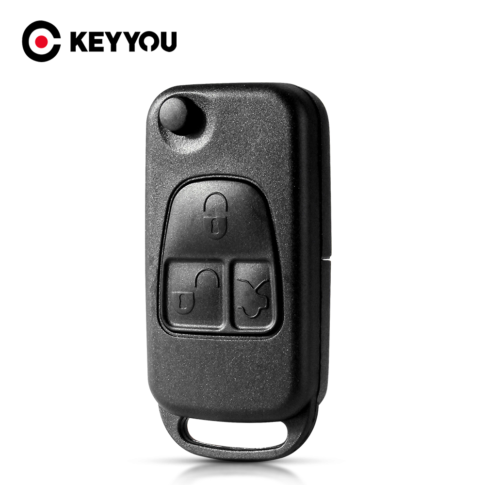 KEYYOU-carcasa de llave de coche remota plegable para Mercedes Benz, W168, W124, W202, W203, A, C, E, ML, C, CL, S, SL, SEL, SLK, E113, Envío Gratis