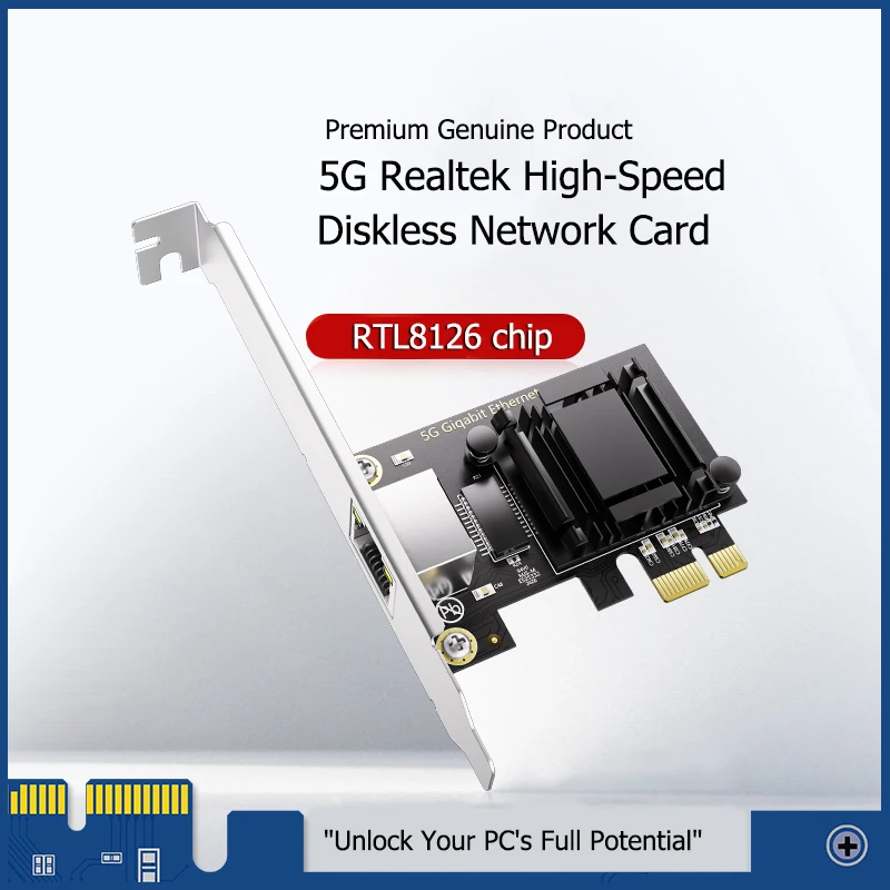 Сетевая карта 5G PCI-E к RJ45, чип RTL8126, гигабитный Ethernet, сетевая карта PCI Express, 10/100/2500/5000 Мбит/с, 1 Гбит/с/5 Гбит/с