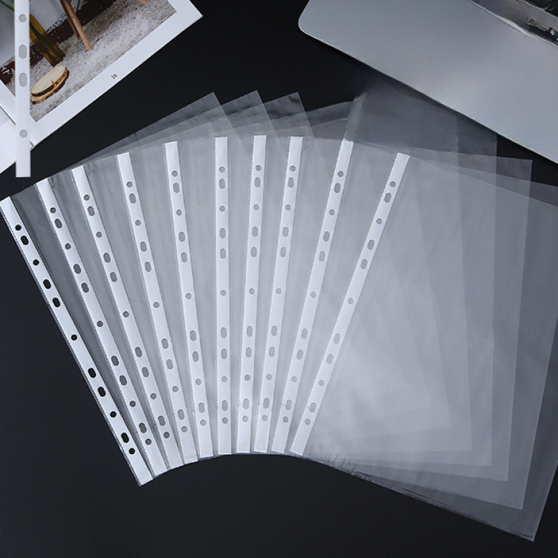Новинка, 10 шт., 11 отверстий, прозрачные перфорированные папки для документов формата А4, рукава для документов, защитная сумка для документов, офисные принадлежности