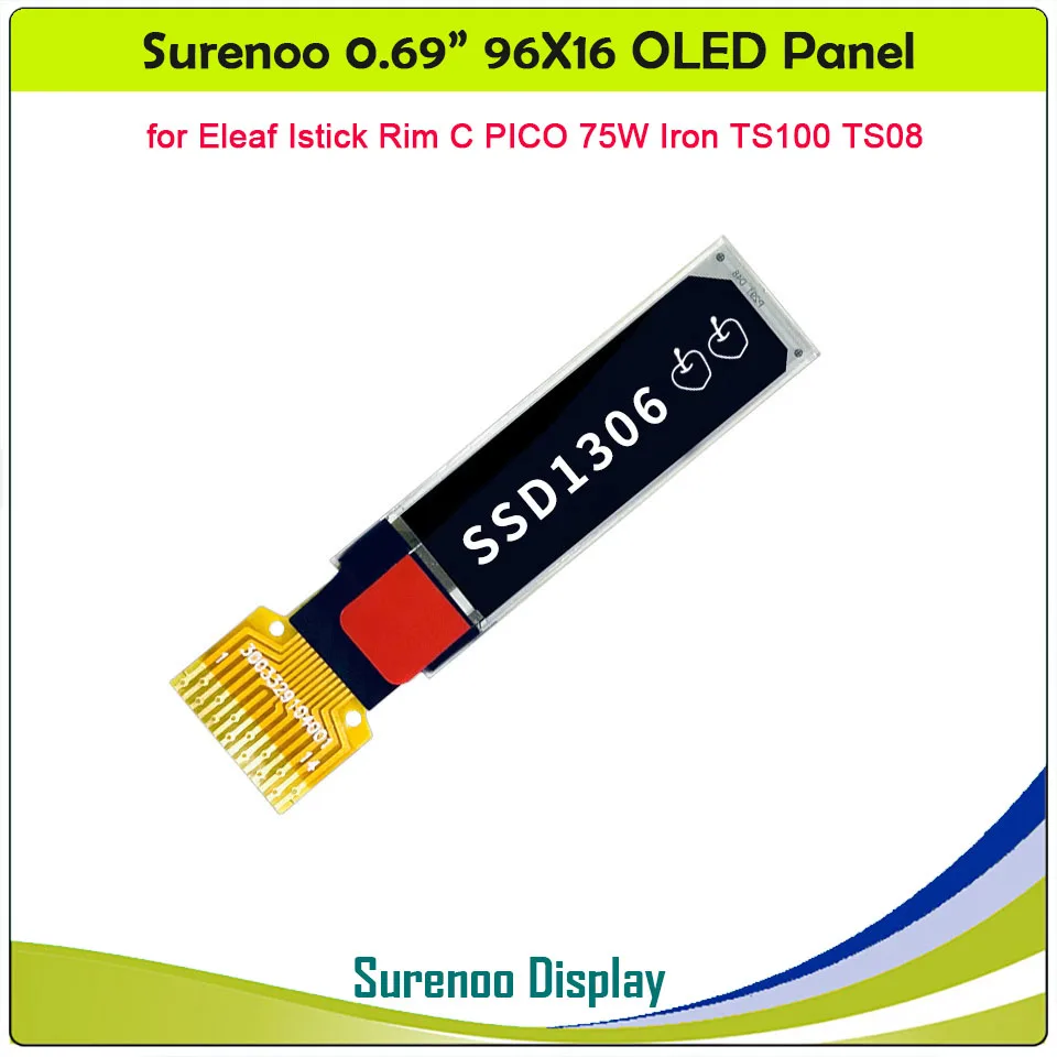 0,69 "96x16 0,87" 128x32 blanco 14P IIC I2C puerto OLED PG-9616TSWD L9616TSWC para Eleaf Istick Rim C PICO 75W hierro TS100 TS101 TS08