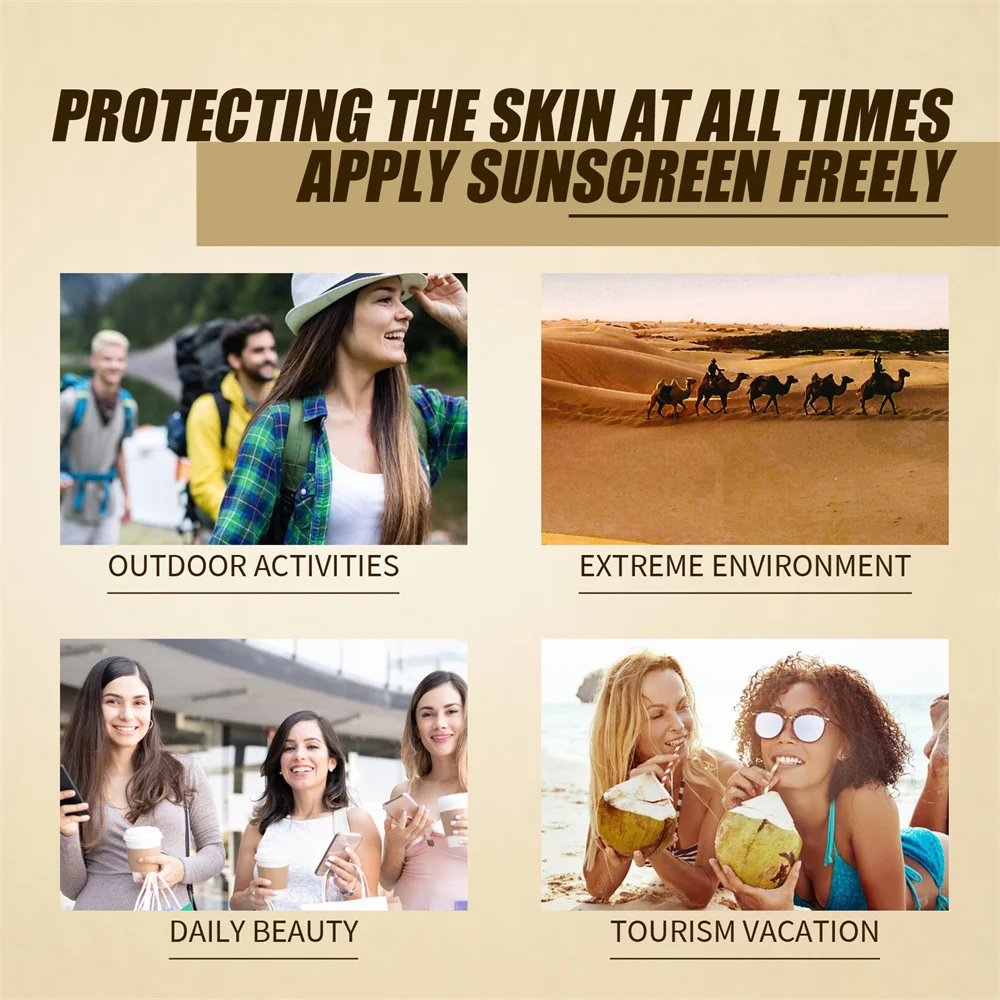 Spf50 + protector solar probiótico de arroz hidratante protección de la piel maquillaje refrescante crema solar resistente a los rayos UV protector solar Facial
