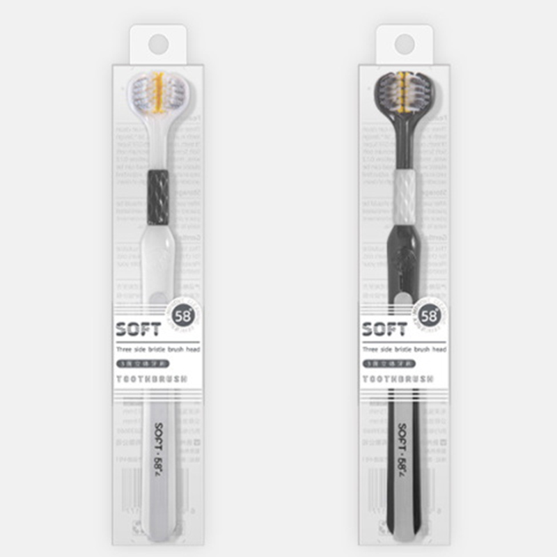 Cepillo de dientes de pelo suave de tres lados, cepillo de dientes para adultos, cerdas suaves ultrafinas, cepillo de dientes para el cuidado bucal, limpieza de la salud bucal