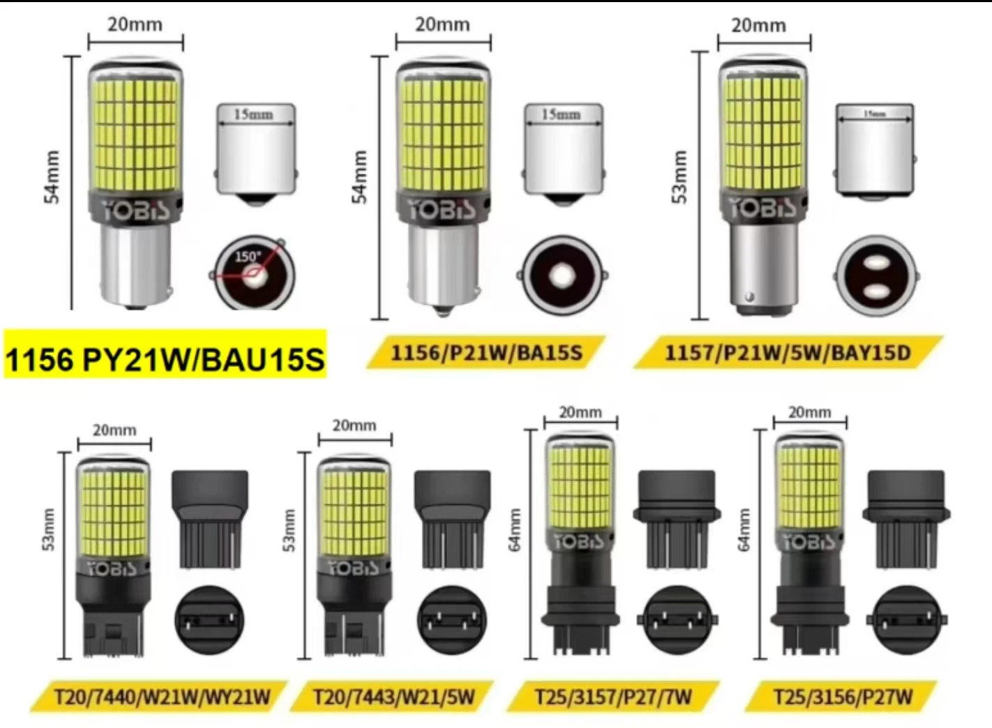 2x Đỏ 1157 BAY15D LED Xi Nhan Canbus 144 SMD 20W Phanh Ngược Đèn Đuôi Bóng Đèn