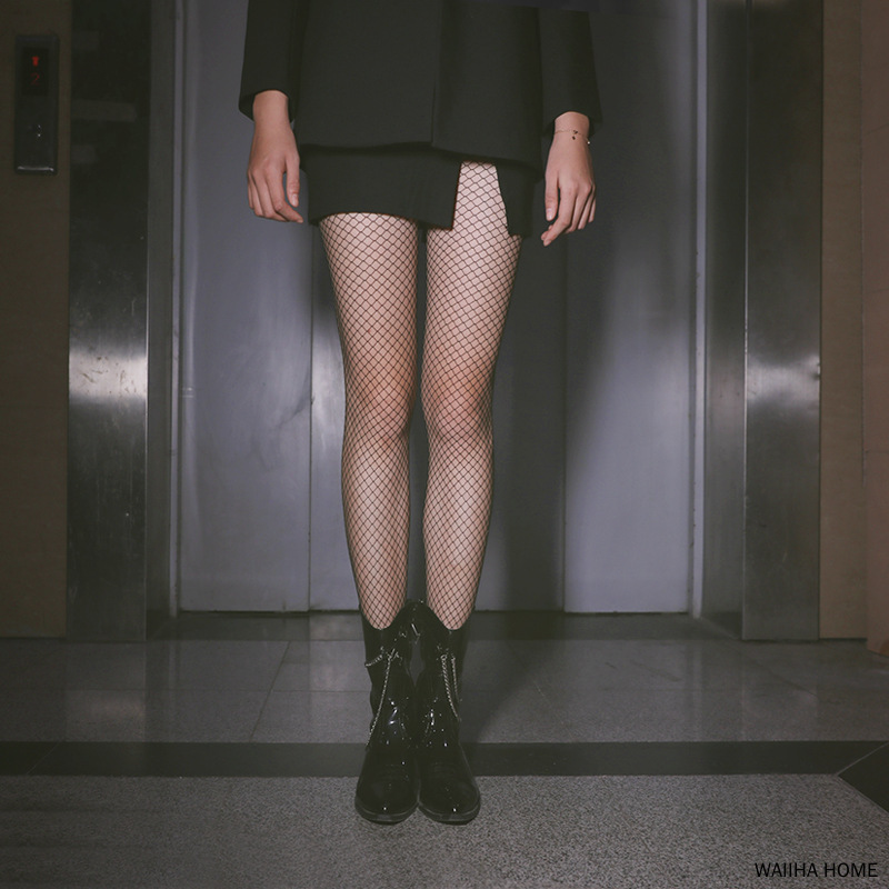섹시한 검은 Fishnet 미끄럼 방지 스타킹 여성 속이 빈 꽉 높은 무릎 레이스 여성 긴 스타킹 새로운
