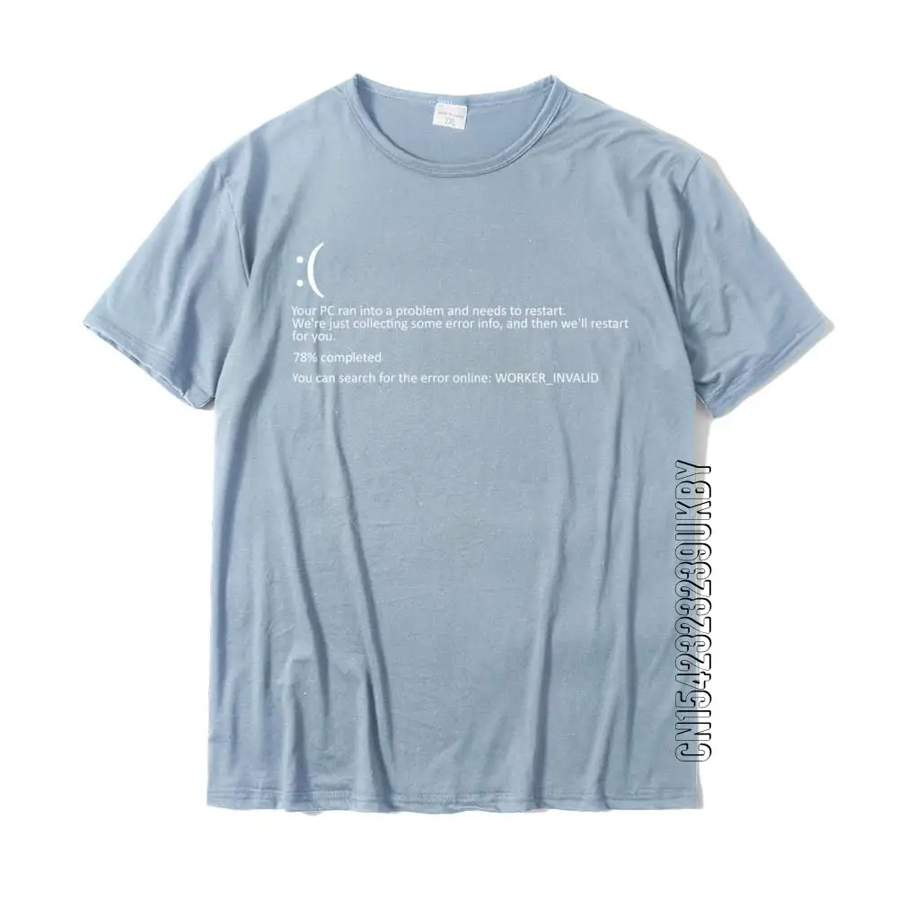 メンズtシャツ,ユーモラスな服,青いデスパターン,bsod,クラッシュオタク,コンピューターコスチューム,コットン