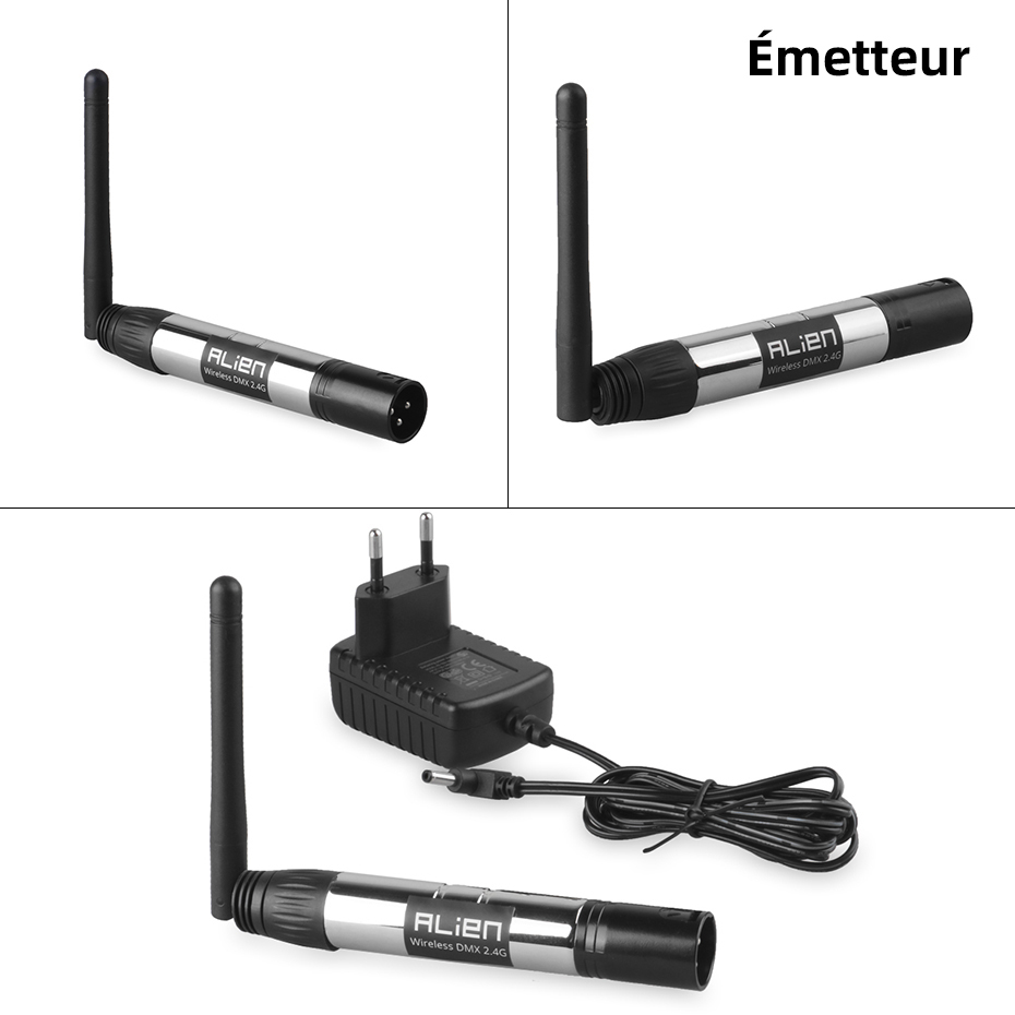 ALIEN Émetteur réception sans fil 2.4 GHz DMX 512 Contrôleur Dfi transmetteur réception Système avec pour LED Stage PAR laser fête DJ fête bar et scène éclairage avec tête lumière principale mobile Par Lampe