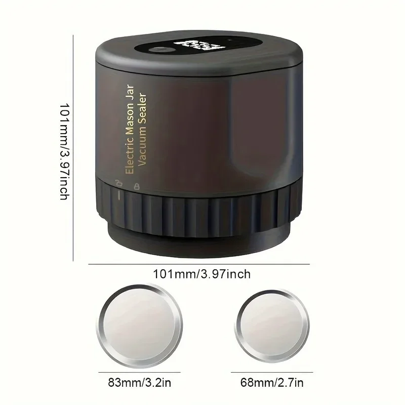 Kit de sellado al vacío eléctrico para tarros Mason, inalámbrico, para fermentación de boca ancha de tarros Mason con Mason