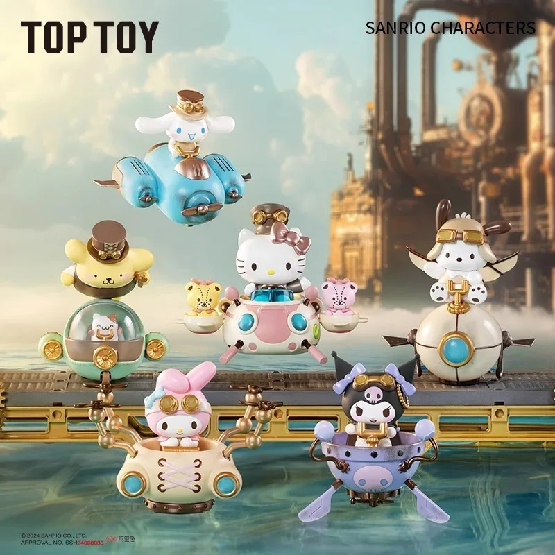 Sanrio Hello Kitty Kuromi Cinnamoroll Pom Purin serie de vapor de dibujos animados caja ciega creativo lindo adornos de escritorio regalo de cumpleaños