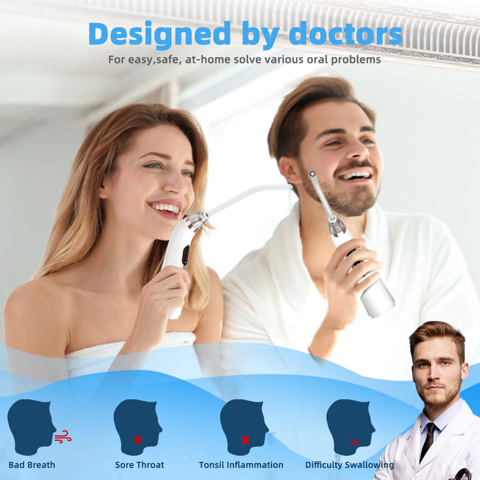 Kit per la rimozione della pietra dell'affilacca 10 in 1 Aspirapolvere elettronico per la bocca Igiene orale con 5 modalità di aspirazione Detergente per la bocca Pulizia dentale