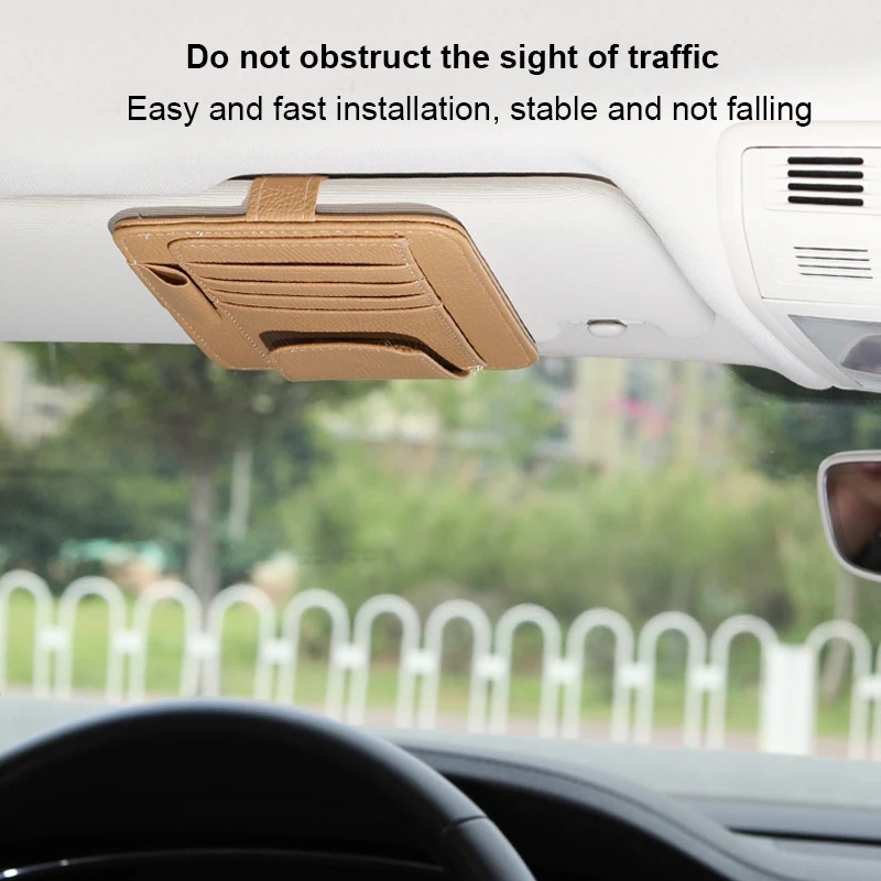 車のバイザー収納袋車のメガネホルダー車のインテリアアクセサリー 12.5*15 センチメートル車の名刺ホルダー紙幣ホルダー収納